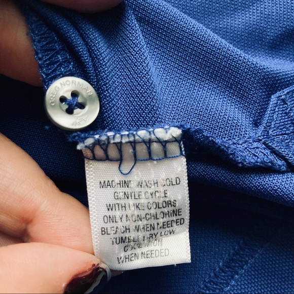 Greg Norman for Tasso Elba Mens Blue Short Sleeve Five Iron Golf Polo Si… - Picture 13 of 14